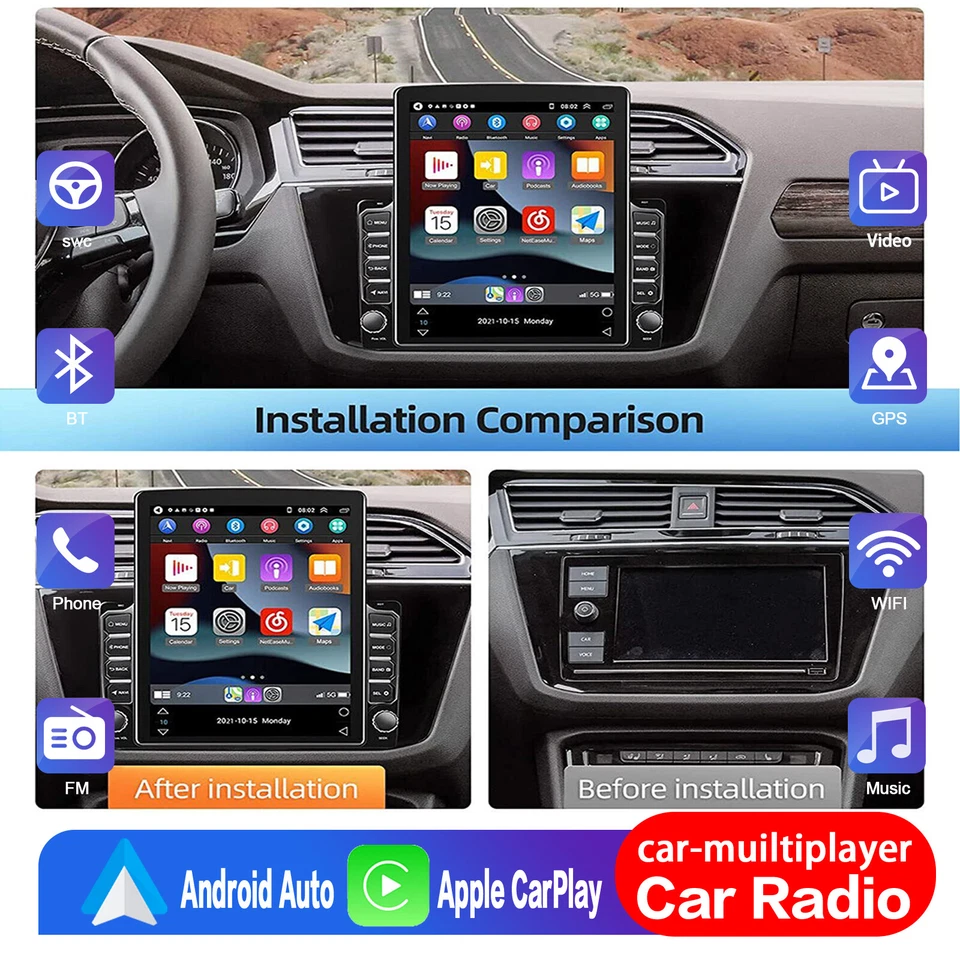 For 2007-2014 GMC Sierra 1500 2500 3500 CarPlay Android 13 Car Radio Stereo GPS - Image 3 of 4