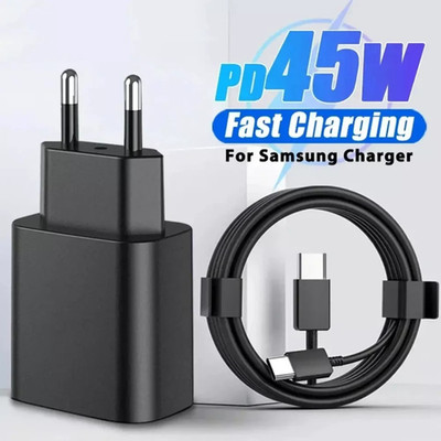 45W USB-C Fast Charger for Samsung S25 S23 S22 Ultra S24+ S23+ Charging Cable