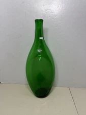 Blenko Bravo Vase 15.5” Green Clover Dimples 2407 Clean (rm)