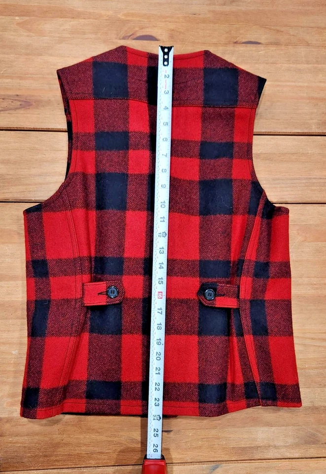 Chaleco de Lana Filson Mackinaw Rojo a Cuadros Talla M Hecho en EE. UU. Ropa de Trabajo de Colección Caza Foto 3 de 4