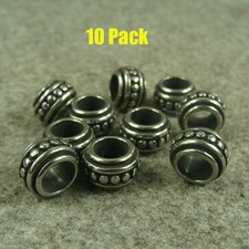 10 PACK Stainless Steel Bracelet Beads Beard Bead Paracord Lanyard LB321