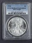 1994 American Silver Eagle Brilliant Uncirculated PCGS Blue Label *