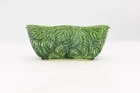 Vintage . Hull Pottery F8 Imperial Green Leaf Texture Window Box Planter Pot