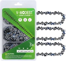 3-Pack 18 Inch Chainsaw Chain 72 Drive Links .325" Pitch .050" Gauge Full Chisel
