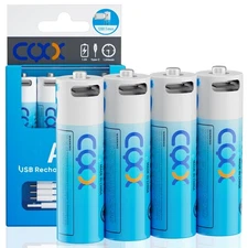 4 PCS 1.5V AA AAA USB-C Rechargeable Batteries 1.5 Volt Lithium Li-ion Battery