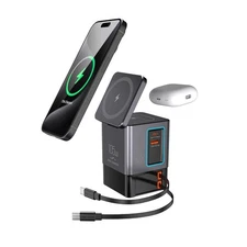 105W Charging Station–MagSafe Compatible,6in1 Charging Dock,Gan Retractable Char