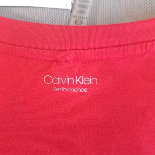 Calvin Klein Women's T-Shirt Size Large Red Logo Short Sleeve - Picture 3 of 8