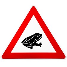 ORIGINAL Verkehrszeichen 101-24 Amphibien-wanderung Links Frosch Strassen-schild