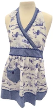 NWT WOMEN'S KAY DEE DESIGNS ~ BLUE ROOSTER HOSTESS APRON ~ ONE SIZE