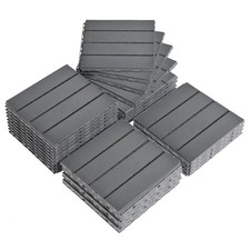 27x Plastic Decking Tiles Garden Patio Balcony Interlocking Composite Decking UK