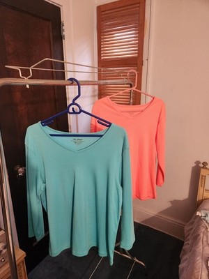 Vicki Wayne, Women's Shirt Blouse, 3/4 Sleeve, Size L (Lot Of 2), Pullover 