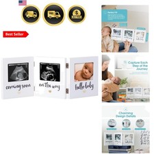 Triple Sonogram Keepsake Photo Frame, Gender Neutral Ultrasound Keepsake, Ide...