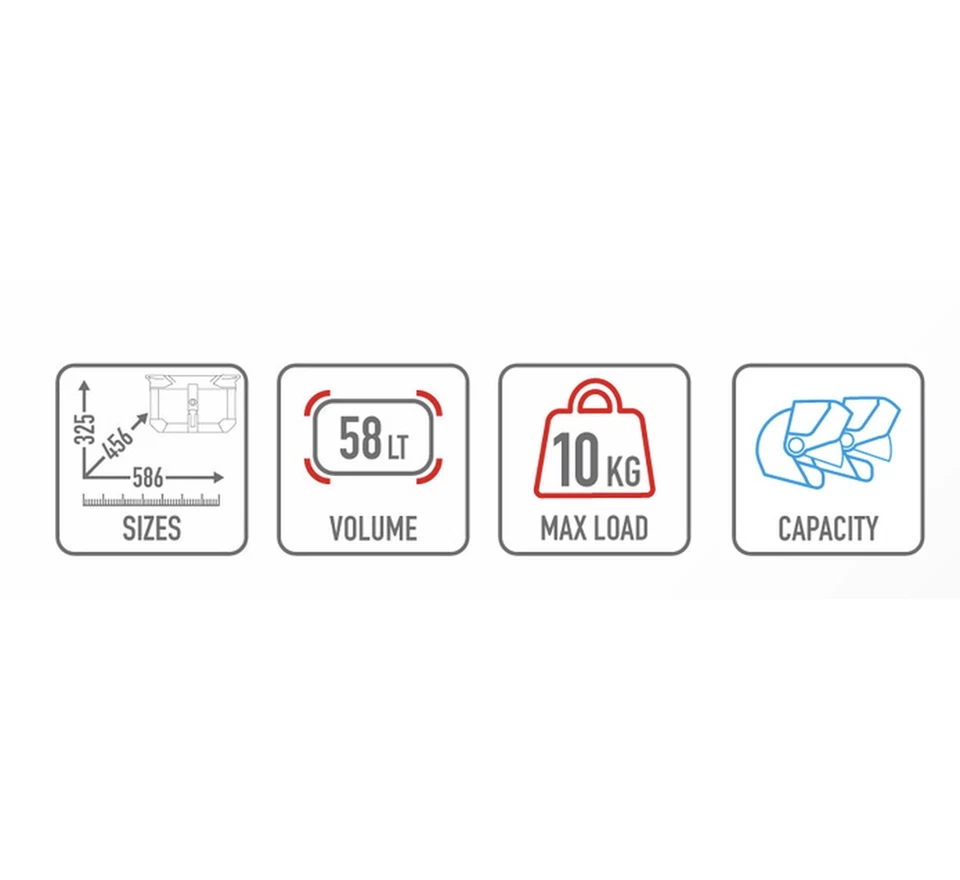 BAULETTO MONOKEY TRK OBK EVO SMART 58 LT GIVI HONDA CBF 600 S / N 2011 11 - Image 3 of 4