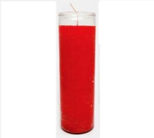 Vela GLASS CANDLE RED 7 DAY UNSCENTED CANDLE Veladora Roja Religiosa espiritual 