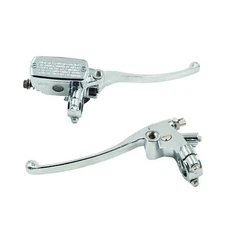 Chrome 7/8" Motorcycle Handlebar Hydraulic Brake Master Cylinder Clutch Lever