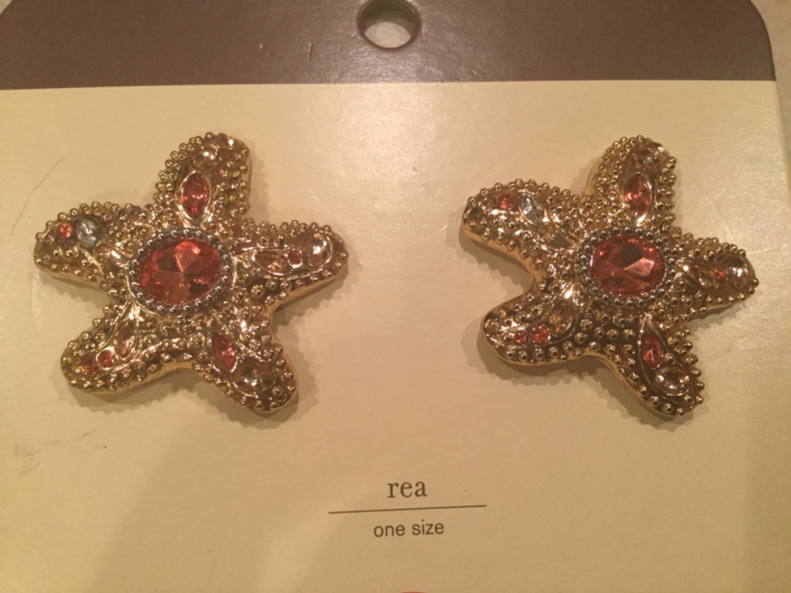 Lindsay Phillips Pair Rea Star fish Shoe Snaps Rare & Cute! Last One!  NIP image 3