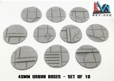 3D Printed - 40mm Scenic Urban City Street Bases - Set of (10)