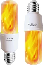 Hoogalife LED Flame Effect Light Bulbs - E26 LED Bulb with Gravity Sensor Flame
