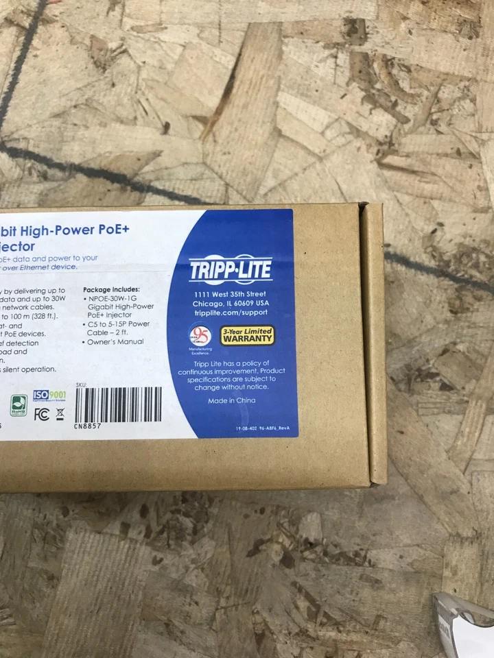 Tripp Lite Power Over Ethernet NPOE-30W-1G Gigabit PoE+ Midspan Injector (S1) ! - Image 3 of 4