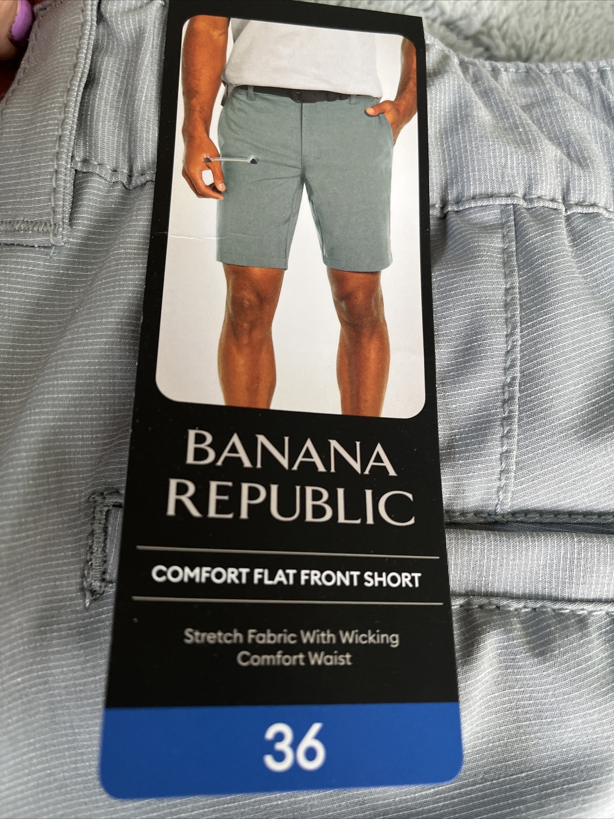 Banana Republic Men's Flat Front Shorts Monument Oat (Gray) Men's Size
