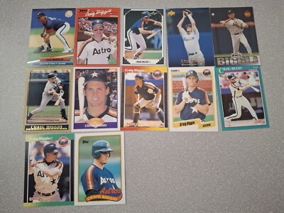 Lot of 12 Different CRAIG BIGGIO Baseball Cards HOF Including 4 Rookies