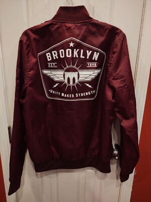 BKC Brooklyn Cloth Workwear Jacket Mens M Burgundy Full Zip BKC Brooklyn Cloth Workwear Jacket Mens M Burgundy Full Zip