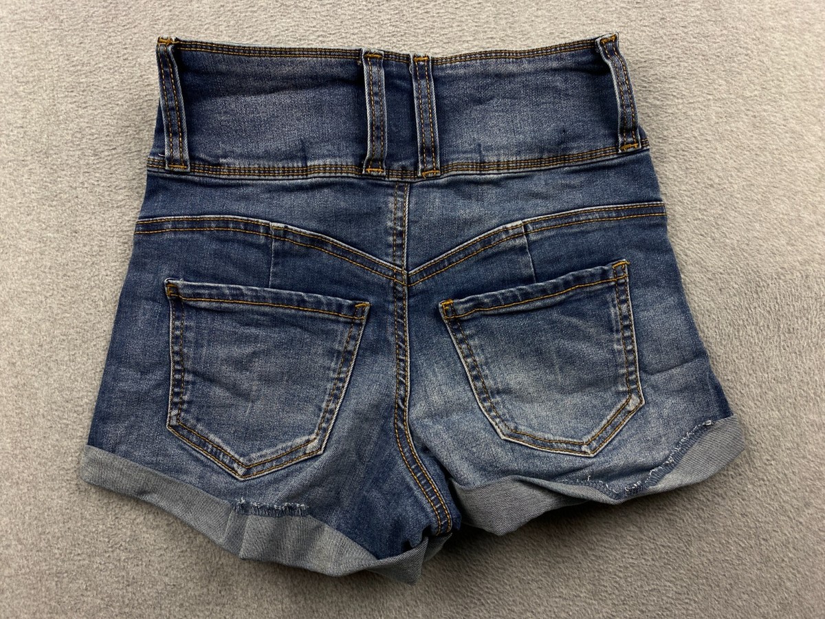 Ariya Jeans Juniors' Size 1 w25 Blue Denim High Rise Cuffed Cut