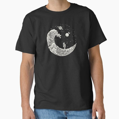 Gravity Astronaut Interstellar Kanagawa Wave Black and White by Tobe Fonseca Cla