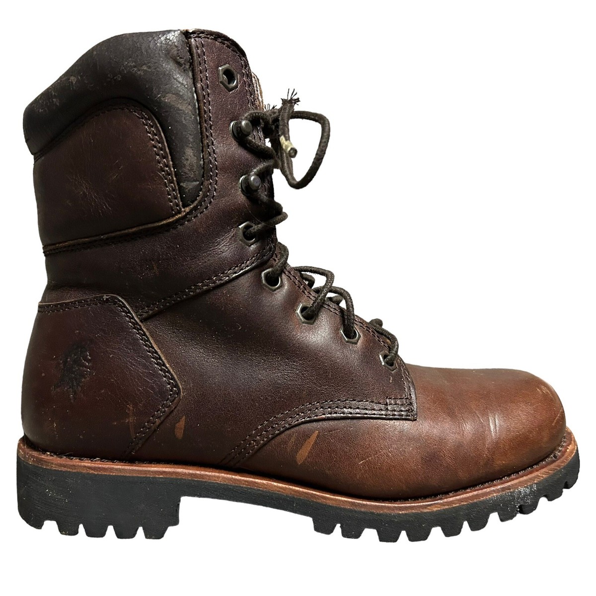 Chippewa Brown Leather Lace Up Vibram Sole Work Boot Shoes  display picture 2