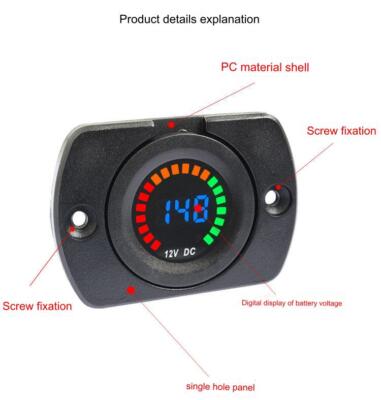 12V DC Auto 3-Farbe LED Panel Digital Voltage Voltmeter Voltanzeige Batterie DE