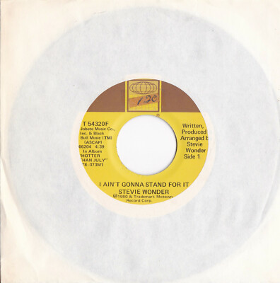 Stevie Wonder  -I Ain't Gonna Stand For It / Knocks Me Off My Feet- 7'' 45 