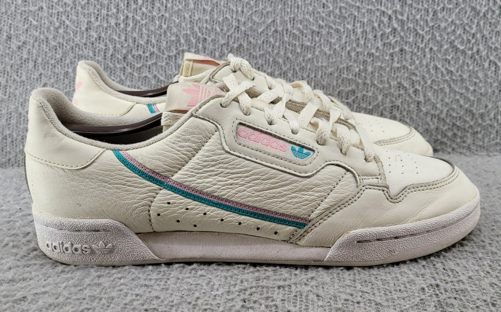 Vtg Adidas Continental 80 Off White Ivory Pink Green Men size 10 191525038972 |