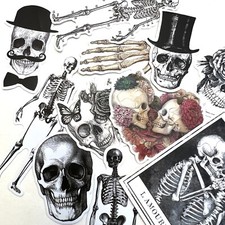 Skeleton Stickers Halloween Junk Journal Collage Scrapbooking