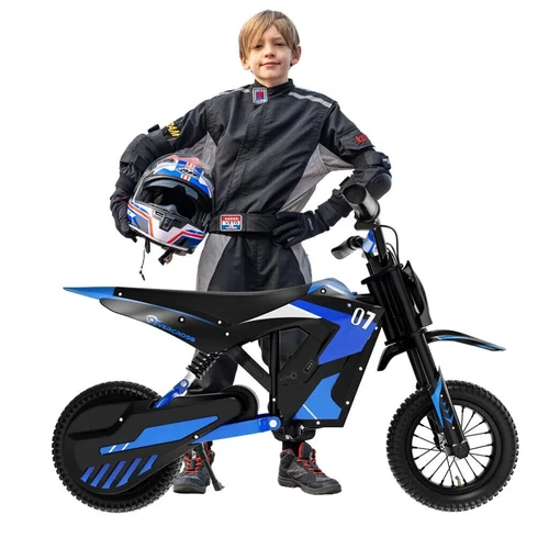 EVERCORSS EV12M Electric Kid Motorcycle – 300W Motor, 36V E-Motorcycle Blue - Picture 3 of 14