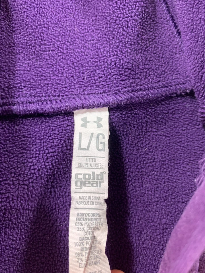 Chaqueta con capucha Under Armour Cold Gear cremallera completa (grande para mujer) púrpura Foto 3 de 4