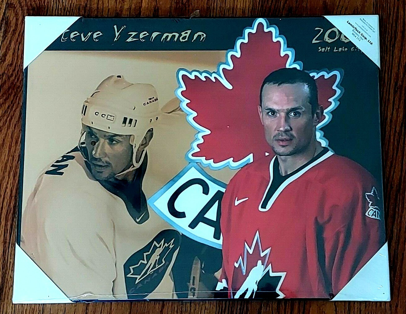 Steve Yzerman Wall Plaque 16 x 20 Team Canada Salt Lake City USA Olympics Sealed