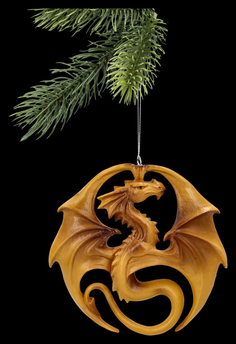 Christmas Tree Ornament - Dragon Medal - Anne Stokes Christmas Ball Decoration