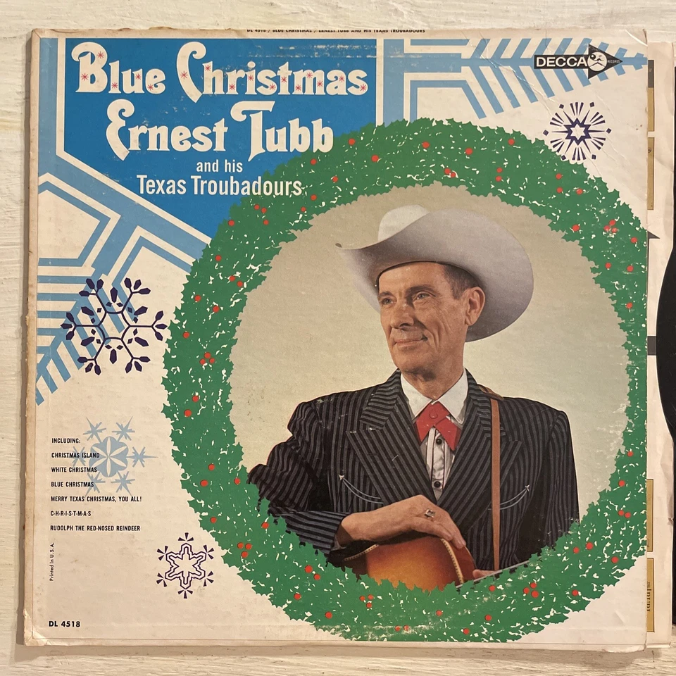 RARE Ernest Tubb Blue Christmas LP Decca Mono Holiday + Inner VG- - Image 2 of 4