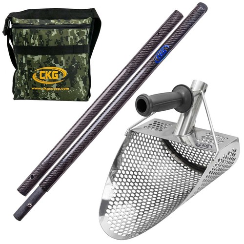 CKG Beach Sand Scoop Metal Detector Shovel Sifter Long Carbon Fiber