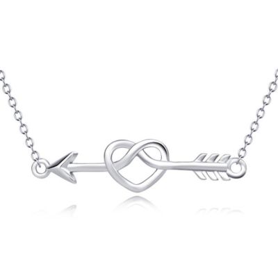 YFN (YAFEINI) LOVE HEART KNOTTED ARROW Sterling