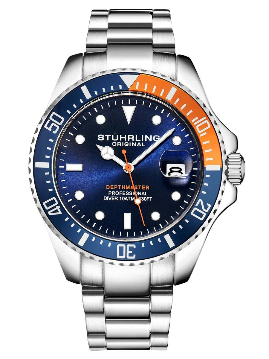 Stuhrling depthmaster professional diver 10atm sale