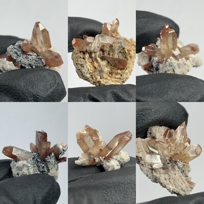 RED/CHAMPAGNE TOPAZ W/RUTILE CRYSTAL CLUSTER ON MATRIX FROM SAN LUIS POTOSI MEXI