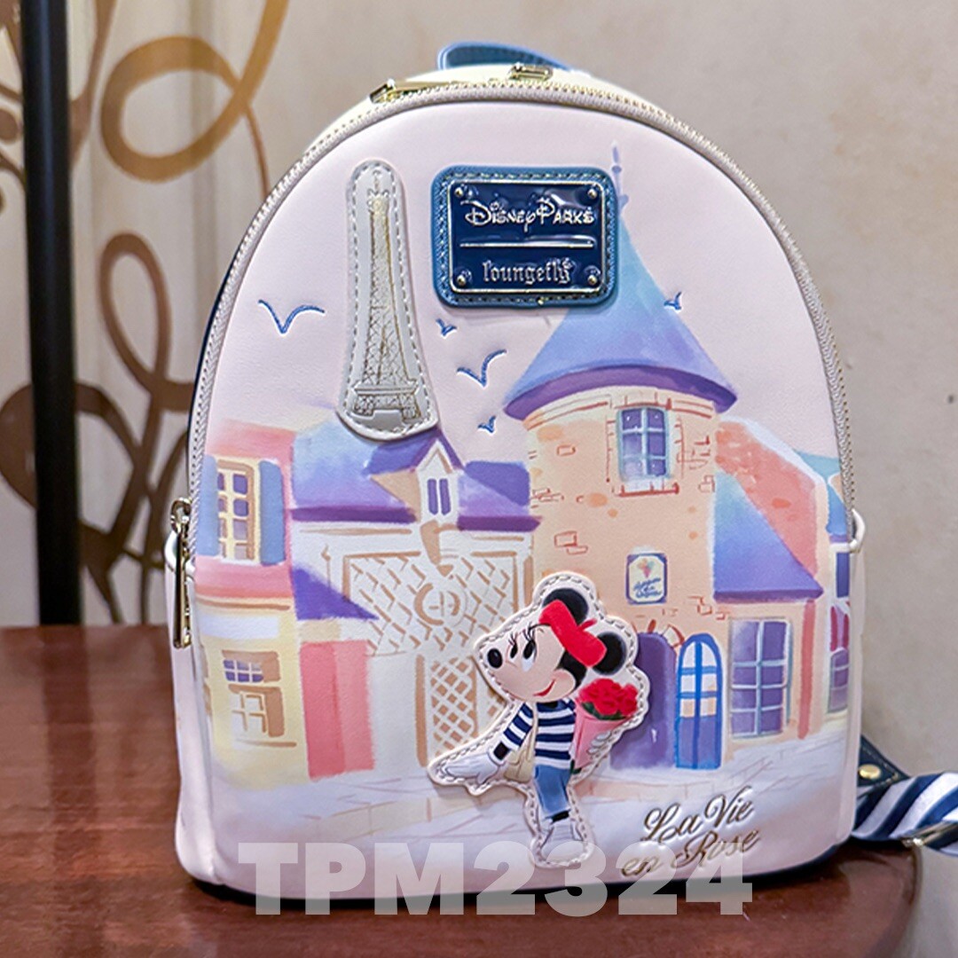 2024 Disney Parks Epcot France Minnie Mouse La Vie En Rose Loungefly  Backpack