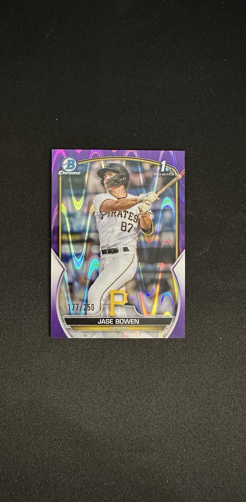 Jase Bowen 2023 Bowman Chrome Purple Raywave /250 BCP-146 Pittsburgh Pirates