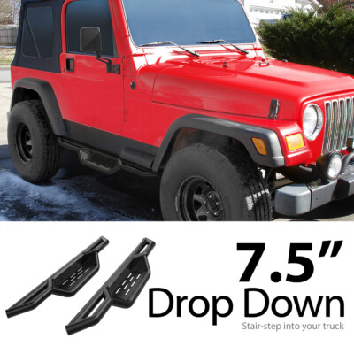 Black Side Step Nerf Bars For 87-06 Jeep Wrangler TJ YJ 2Dr | eBay