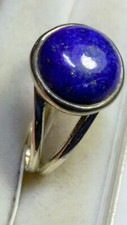 APPEALING NATURAL LAPIS LAZULI IN STERLING SILVER.925 RING SIZE 6.0 