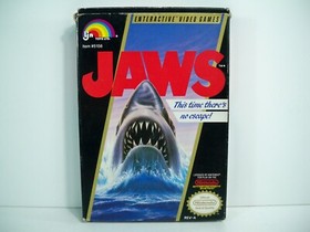 K21i50851 JAWS W/ BOX & INSTRUCTIONS CIB COMPLETE 1987 NES NINTENDO ORIGINAL LJN