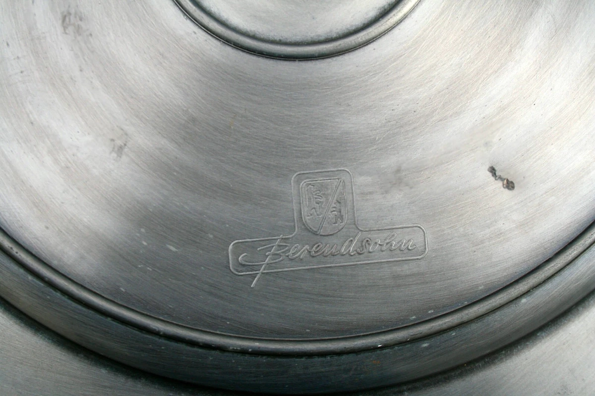 Berendsohn Zinnteller, Wandteller,  Ø 39,5 cm, ca. 3 cm Stärke, Topp,