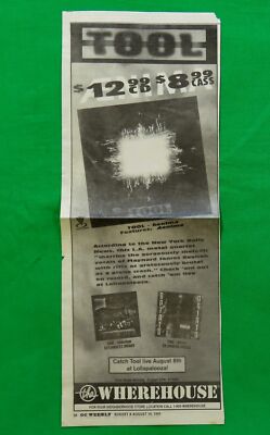Tool Aenima Vintage 1997 Lollapalooza Advert Ad OC Weekly Cut Out