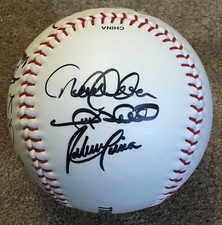 2004 Yankees Team Signed Oversized Baseball Derek Jeter George Steinbrenner Psa